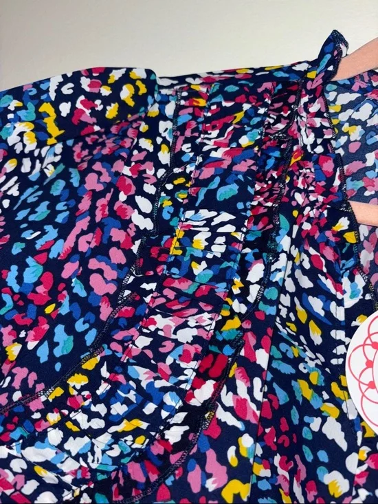 Umgee Multicolor Puff Sleeve Blouse - Women’s Size Medium Brand New Chic Classic - Picture 5 of 10